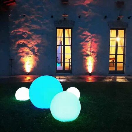 SFERA LUMINOSA A LED DA GIARDINO/PISCINA A BATTERIA RGBW 40cm