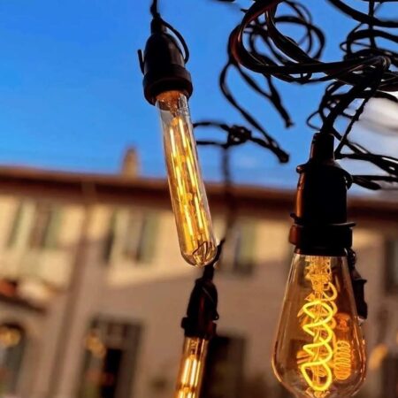 EDISON VINTAGE SOSPENSIONE INTRECCIATA A 4 PENDENTI